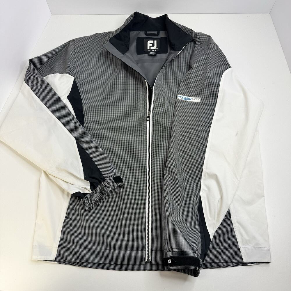 FootJoy DryJoys Hydrolite Jacket Mens Medium Gray White Waterproof Golf Rain M
